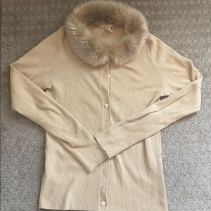 Banana Republic sweater with faux fur neck